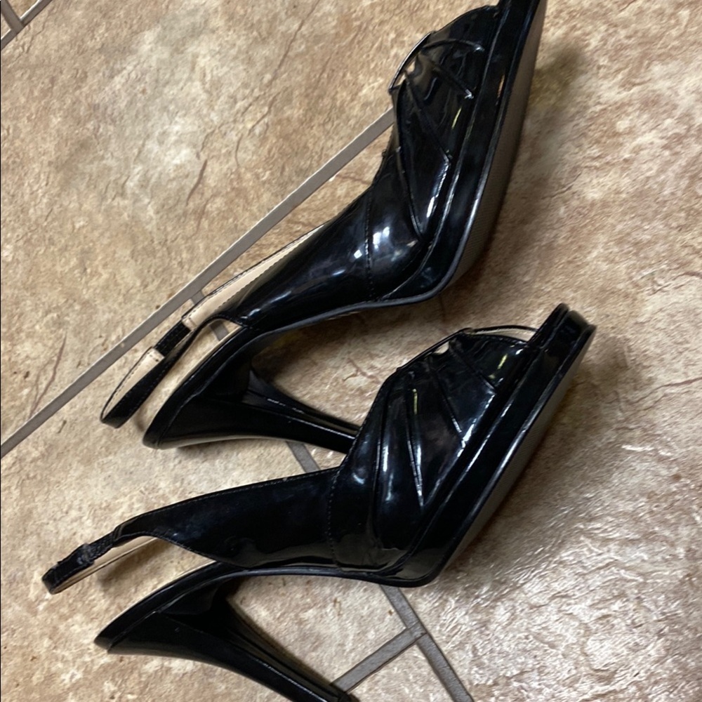 Chadwicks Black Slingback Size 10M Stiletto Heels Career Office